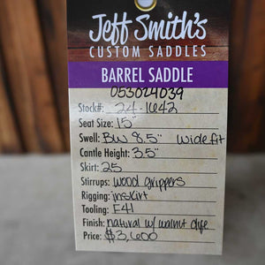 15" JEFF SMITH BARREL SADDLE Saddles Jeff Smith   