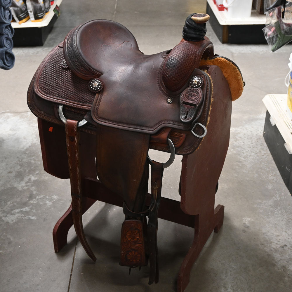 14" USED PATRICK SMITH ROPING SADDLE Saddles - New Patrick Smith