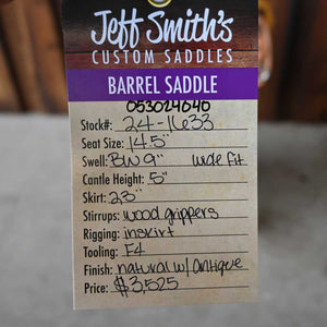 14.5" JEFF SMITH BARREL SADDLE Saddles Jeff Smith   