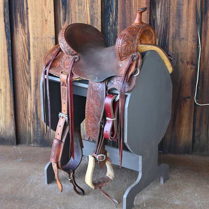 14.5" USED JEFF SMITH TAMI SEMAS BARREL SADDLE Saddles - Used Jeff Smith
