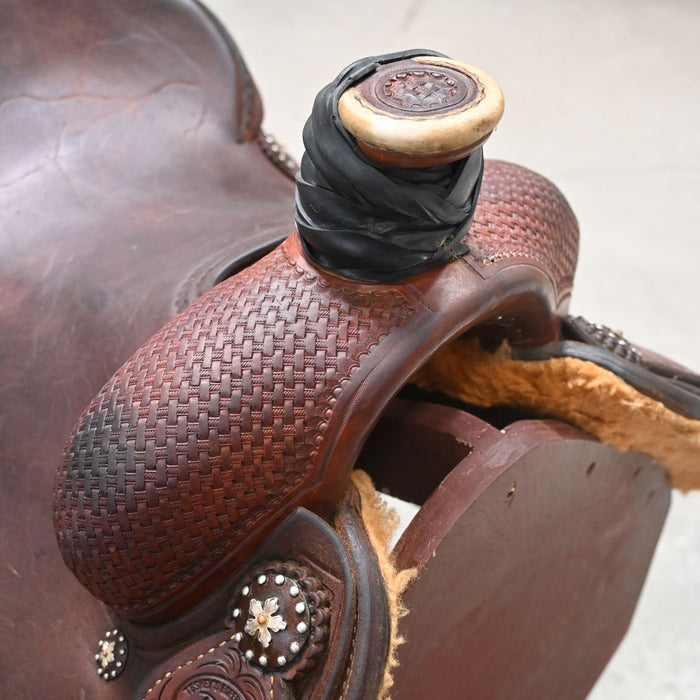 14" USED PATRICK SMITH ROPING SADDLE Saddles - New Patrick Smith