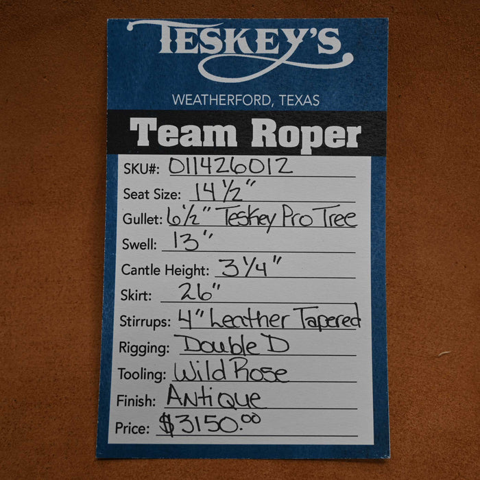 14.5" TESKEY'S TEAM ROPING SADDLE