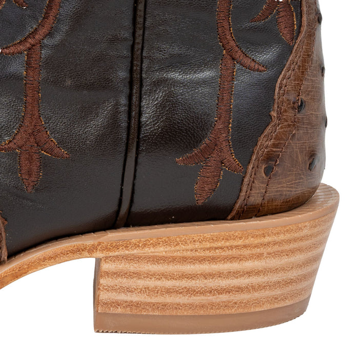 R. Watson Women's Kango Tobac Full Quill Ostrich Cutter Toe Boot WOMEN - Footwear - Boots - Exotic Boots R Watson