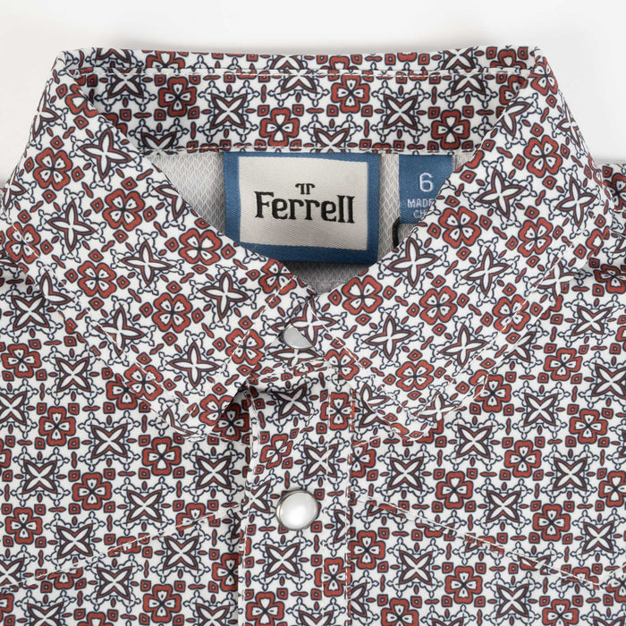 Ferrell Brand Boy's Colton Red Pearl Snap Shirt KIDS - Boys - Clothing - Shirts - Short Sleeve Shirts Ferrell Brand