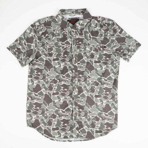 Rock & Roll Denim Men's Tek Camo Olive Pearl Snap Western Shirt MEN - Clothing - Shirts - Short Sleeve Panhandle
