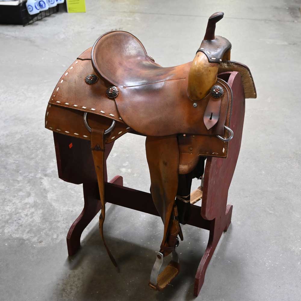 14" USED ROO HIDE BARREL SADDLE Saddles ROO HIDE