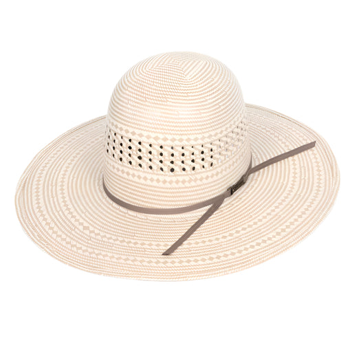 American Fancy Vent Two Tone 4 1/4" Open Crown Straw Hat HATS - STRAW HATS American Hat Co.