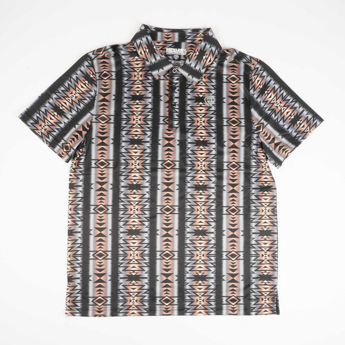 Rock & Roll Denim Men's Black Aztec Print Polo Shirt MEN - Clothing - Shirts - Short Sleeve Panhandle