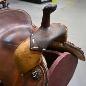 14" USED ROO HIDE BARREL SADDLE Saddles ROO HIDE