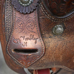 15" USED JAY NORDLEY ROPING SADDLE Saddles Jay Nordley   