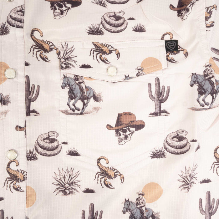 Rock & Roll Denim Men's Tek Western Desert Print Pearl Snap Shirt MEN - Clothing - Shirts - Short Sleeve Panhandle