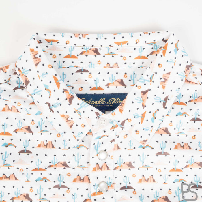Panhandle Slim Boy's Desert Print Pearl Snap Polo Shirt KIDS - Boys - Clothing - Shirts - Short Sleeve Shirts Panhandle
