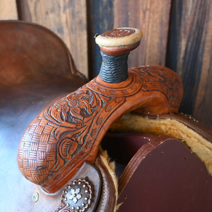 15" USED TESKEY'S TEAM ROPING SADDLE