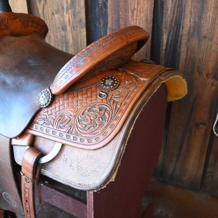 15" USED TESKEY'S TEAM ROPING SADDLE