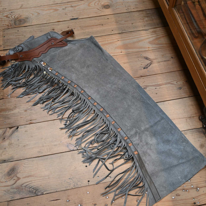 Teskey's Large Gray Roughout Shotgun Chaps 2172 Tack - Chaps & Chinks Teskey's