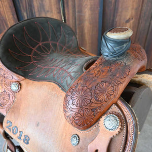 14" USED OXBOW ROPING SADDLE Saddles Oxbow Saddlery   