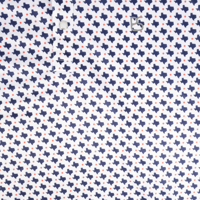 Panhandle Slim Men's Texas Navy Pearl Snap Polo Shirt