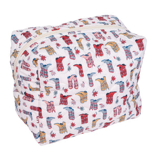 Daisy Boots Large Linen Make Up Bag ACCESSORIES - Luggage & Travel - Cosmetic Bags Ida Mae Home