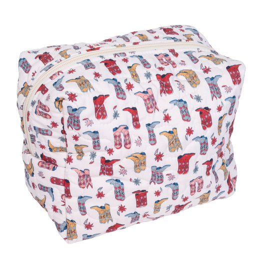 Daisy Boots Linen Make Up Bag Large ACCESSORIES - Luggage & Travel - Cosmetic Bags Ida Mae Home