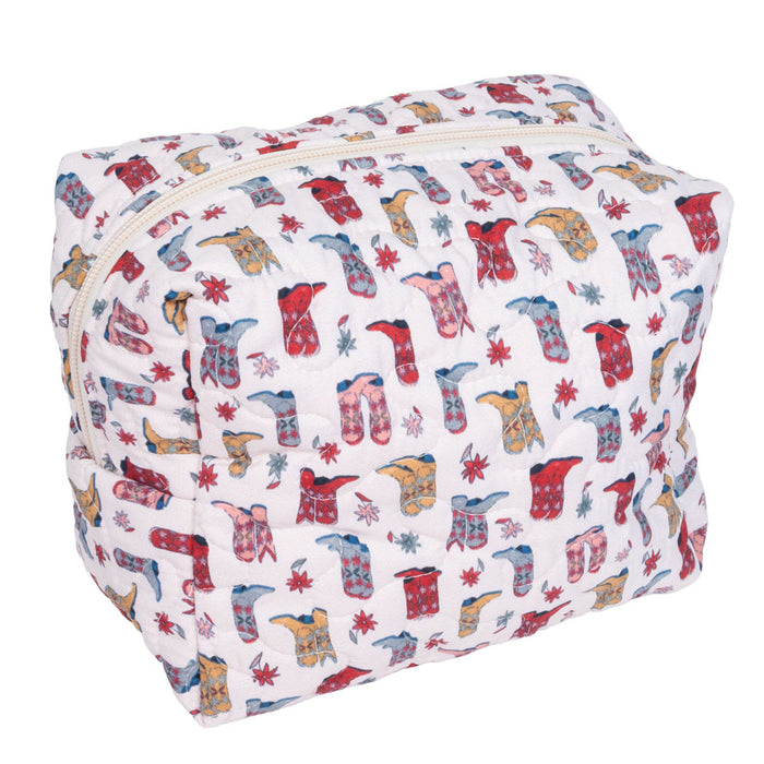 Daisy Boots Linen Make Up Bag Large ACCESSORIES - Luggage & Travel - Cosmetic Bags Ida Mae Home