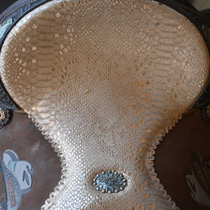 14" USED ALAMO CALF ROPING TROPHY SADDLE