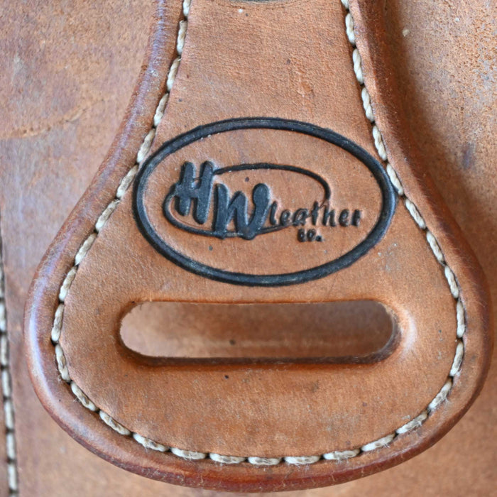 14" USED HW LEATHER TEAM ROPING SADDLE