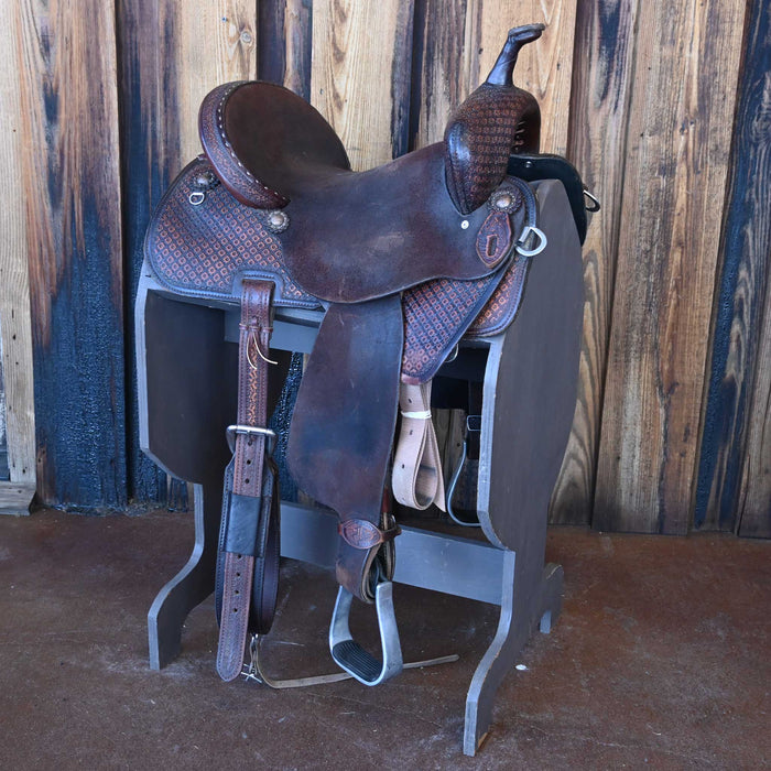 14" USED DOUBLE J WIDE FIT BARREL SADDLE