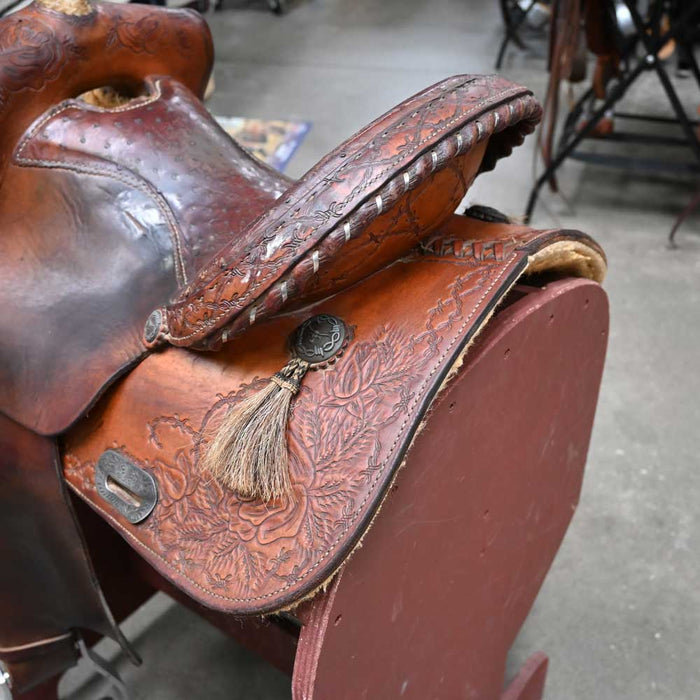 14" USED PRO RIDER BY JERRY BETHUNE BARREL SADDLE Saddles - Used Jerry Bethune