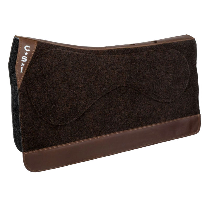 CSI Flex-Plate® Standard Western Cut Saddle Pad - Size 30" Tack - Saddle Pads CSI Saddle Pads Brown 1/2" Wool Felt Liner Brown