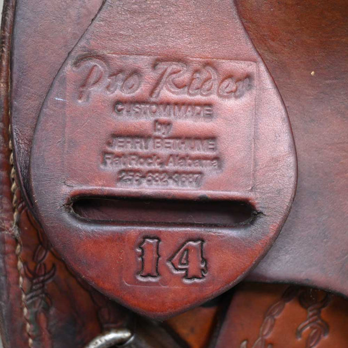 14" USED PRO RIDER BY JERRY BETHUNE BARREL SADDLE Saddles - Used Jerry Bethune