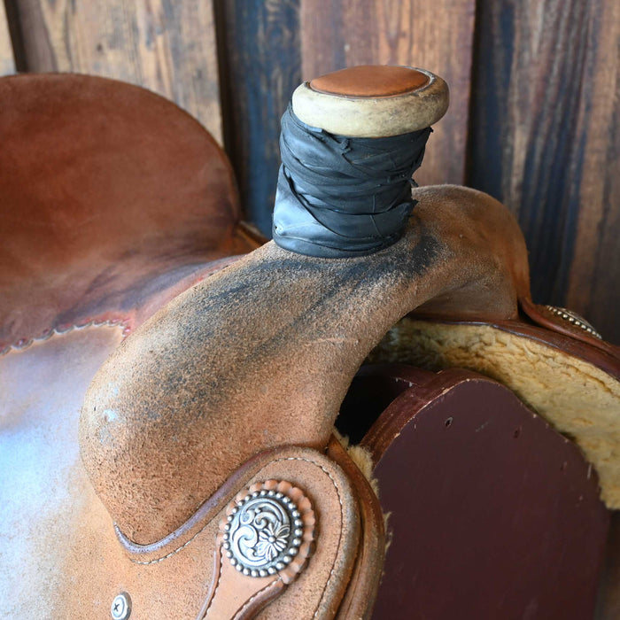 14" USED JIM BERRY TEAM ROPING SADDLE