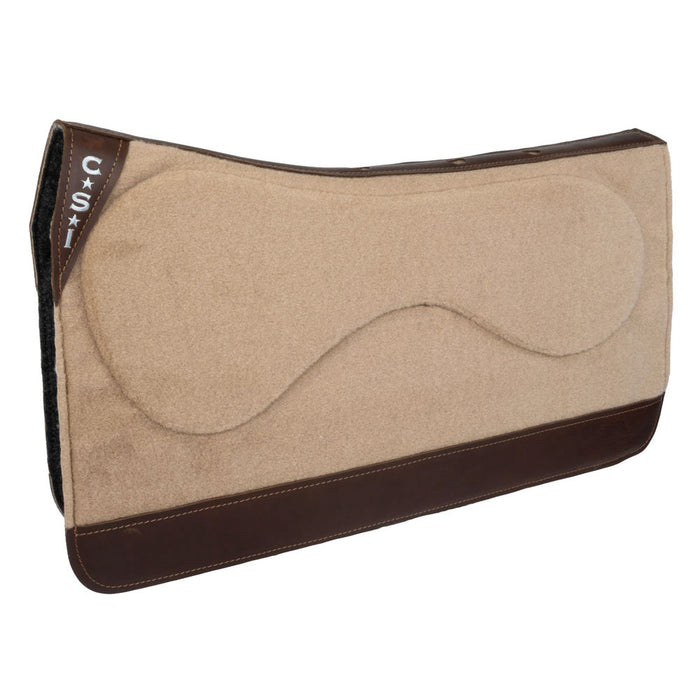 CSI Flex-Plate® Standard Western Cut Saddle Pad - Size 30" Tack - Saddle Pads CSI Saddle Pads Tan 1/2" Wool Felt Liner Brown