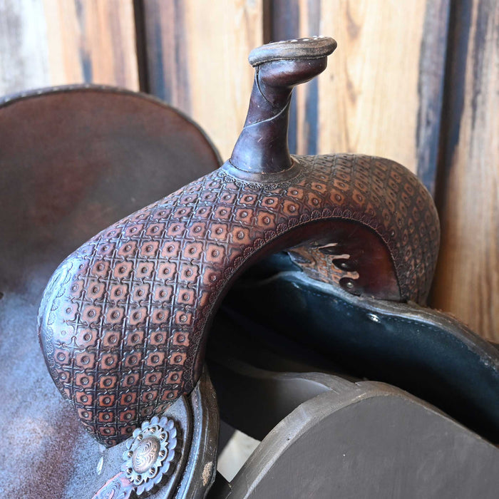 14" USED DOUBLE J WIDE FIT BARREL SADDLE