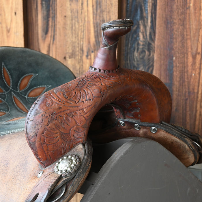 14" USED DOUBLE J CHARMAYNE JAMES SCAMPER BARREL SADDLE Saddles - Used DOUBLE J SADDLERY