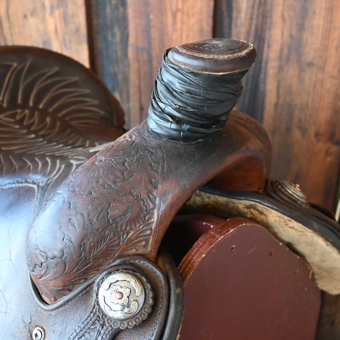 14" USED NATIONAL SADDLERY TEAM ROPING SADDLE