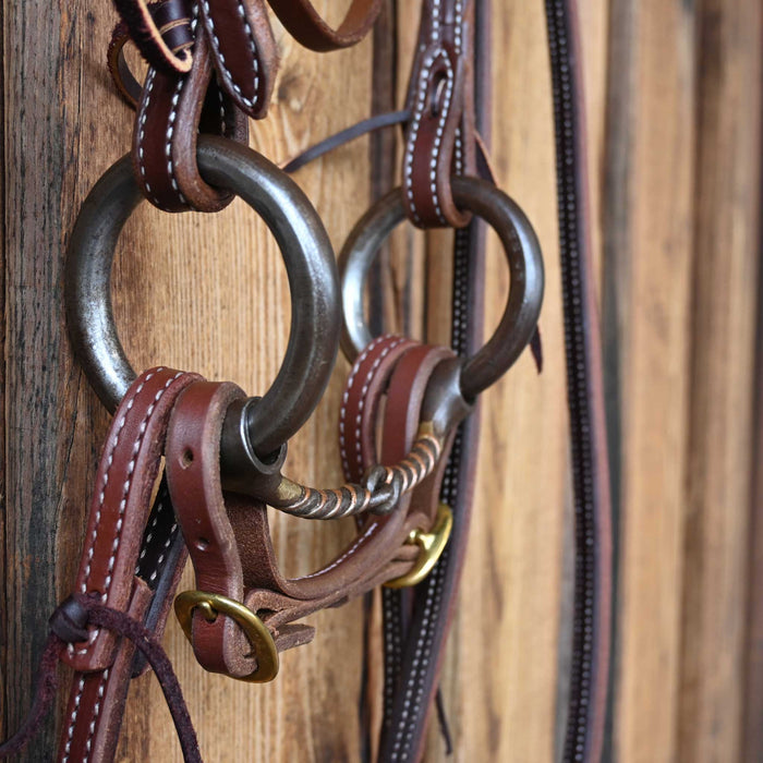 O-Ring Twisted Copper Snaffle Bridle Rig w/All New Leather