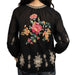 Johnny Was Sunnie Black Pintuck Raglan Button Up Top WOMEN - Clothing - Tops - Long Sleeved Johnny Was Collection