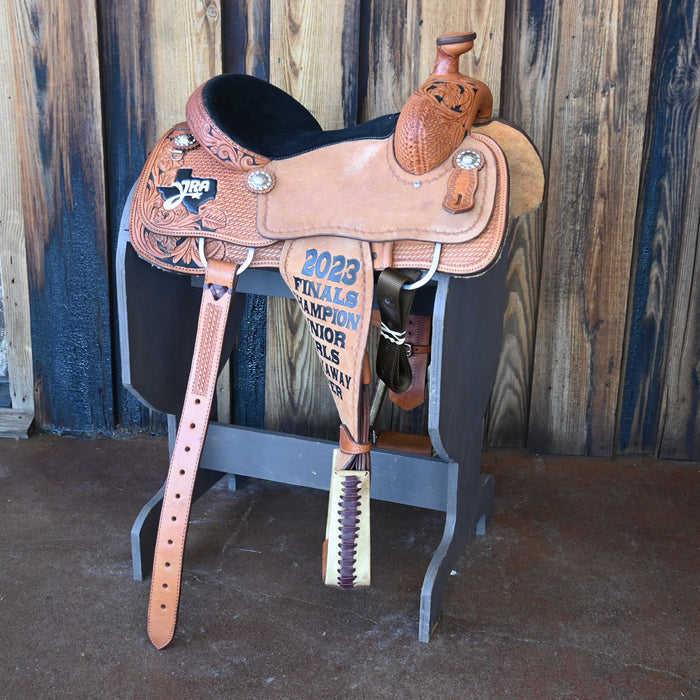 14" USED SLONE CALF ROPING TROPHY SADDLE