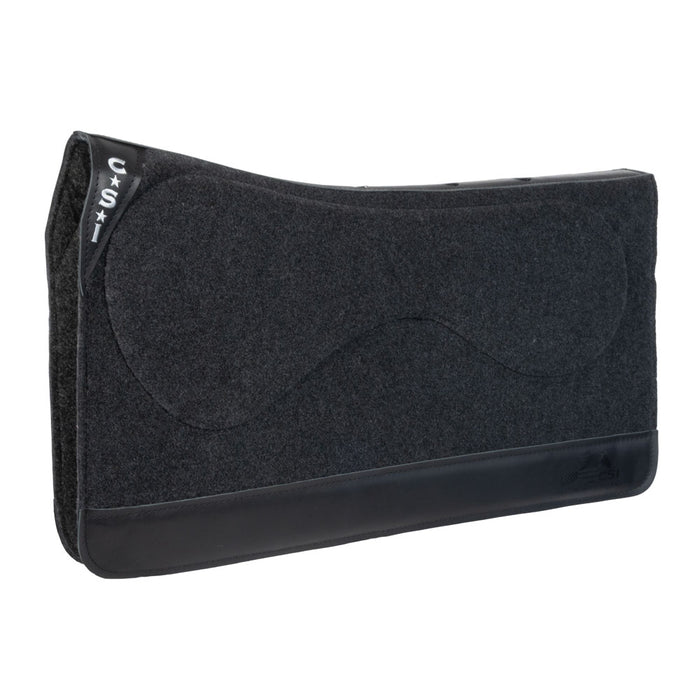 CSI Flex-Plate® Standard Western Cut Saddle Pad - Size 30" Tack - Saddle Pads CSI Saddle Pads Gray 1/2" Wool Felt Liner Black
