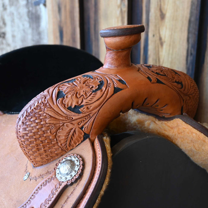 14" USED SLONE CALF ROPING TROPHY SADDLE
