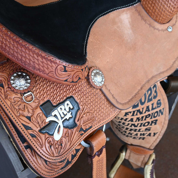 14" USED SLONE CALF ROPING TROPHY SADDLE