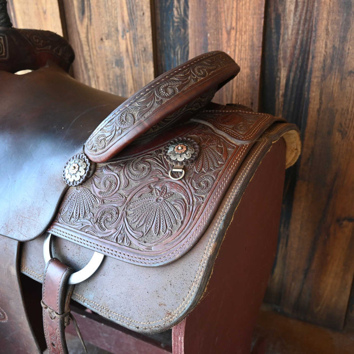 15" USED TESKEY'S TEAM ROPING SADDLE