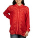 Johnny Was Western Racer Red Audrey Collared Shirt WOMEN - Clothing - Tops - Long Sleeved Johnny Was Collection