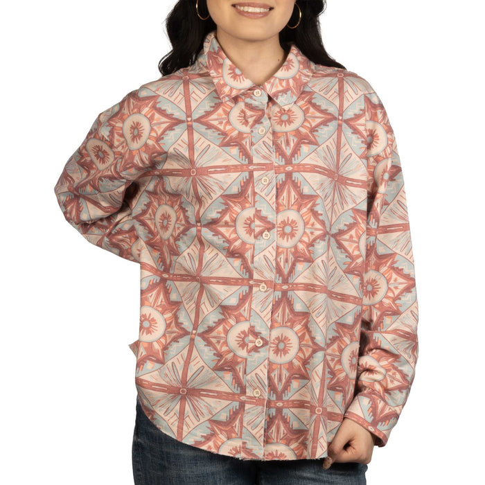Rock & Roll Denim Women's Aztec Print Knit Button Down Overshirt WOMEN - Clothing - Tops - Long Sleeved Panhandle