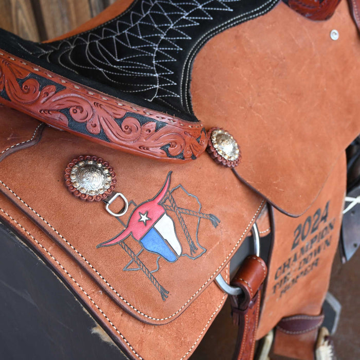 14.5" USED SLONE CALF ROPING TROPHY SADDLE
