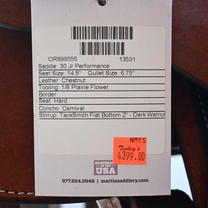 14.5" MARTIN JR. PERFORMANCE SADDLE Saddles - New Martin Saddlery