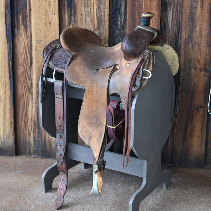 15.5" USED TRENT WARD RANCH SADDLE Saddles - Used Jeff Smith