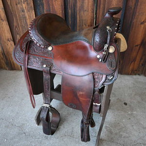 15" USED CIRCLE Y WESTERN SHOW SADDLE Saddles Circle Y Saddlery   