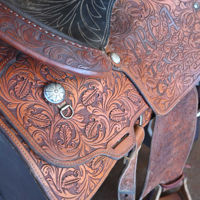 15" USED COWBOY CLASSIC TEAM ROPING TROPHY SADDLE