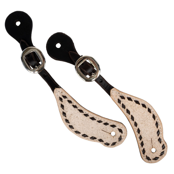 Teskey's Shaped Spur Strap w/Buckstitch Tack - Spur Straps Teskey's Chocolate